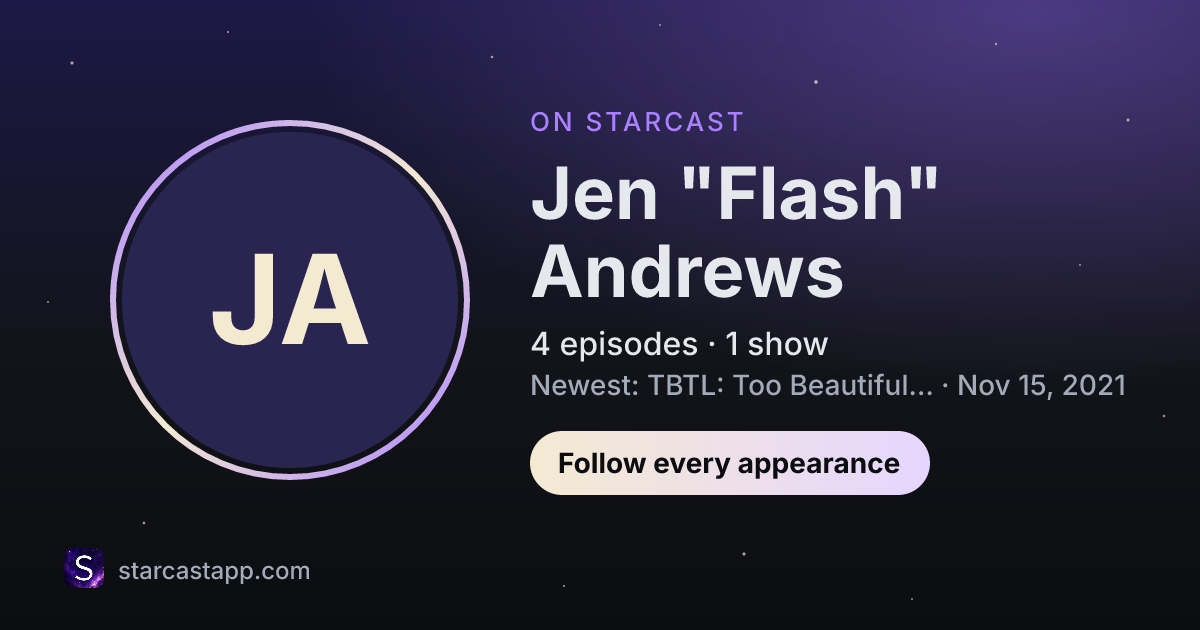 The preview card for Jen "Flash" Andrews