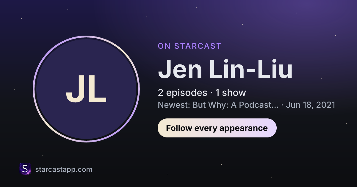 The preview card for Jen Lin-Liu
