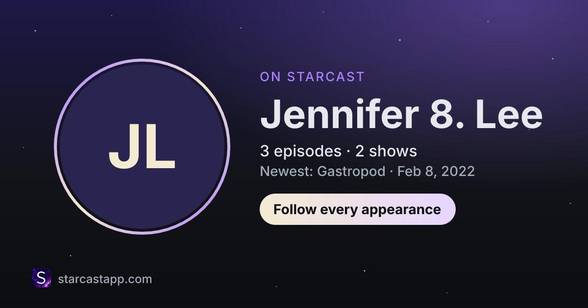 The preview card for Jennifer 8. Lee