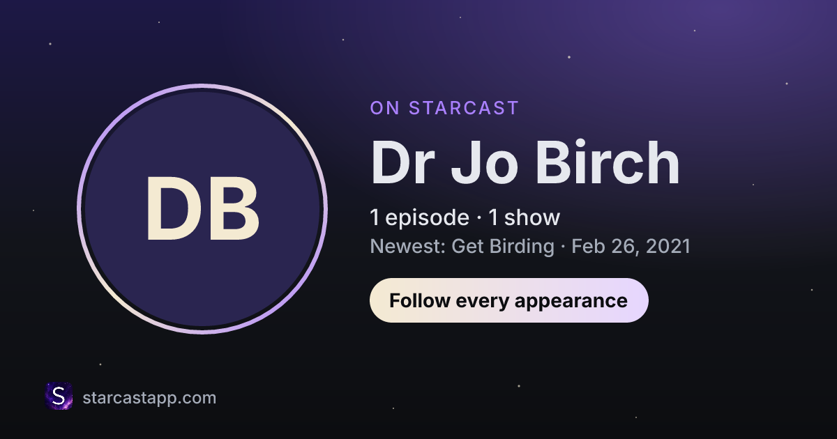 The preview card for Dr Jo Birch