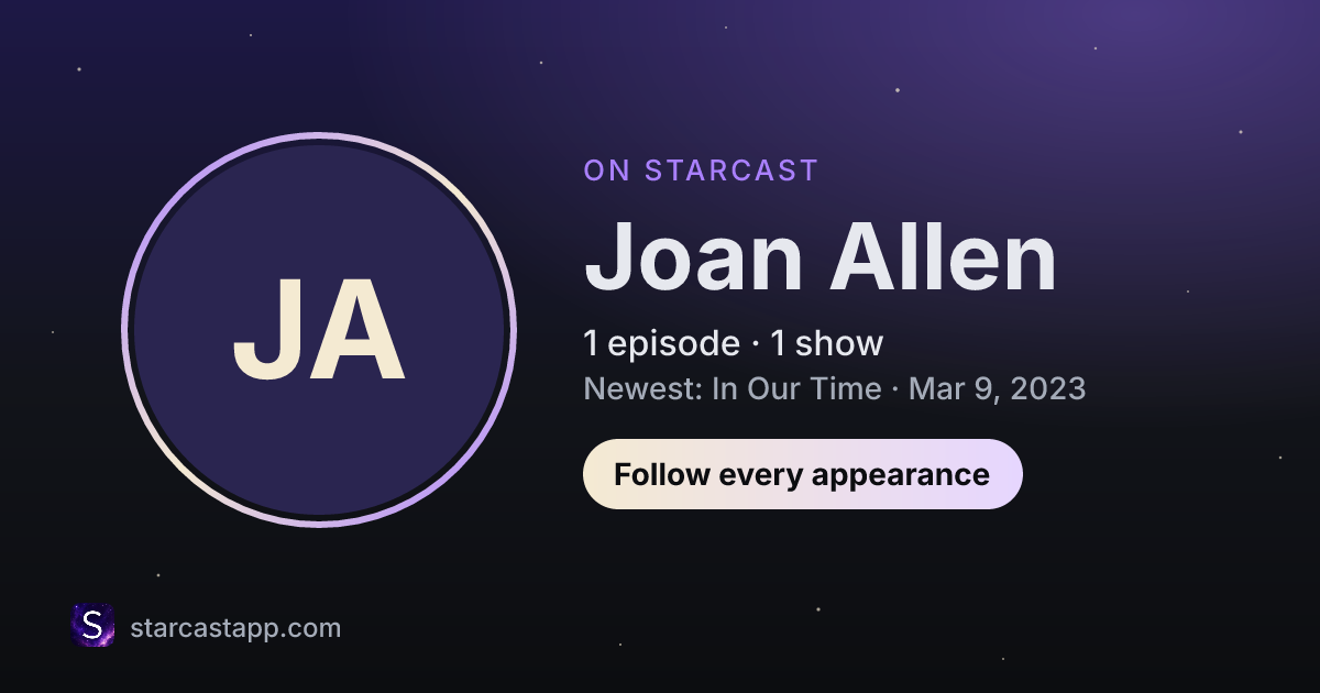 The preview card for Joan Allen