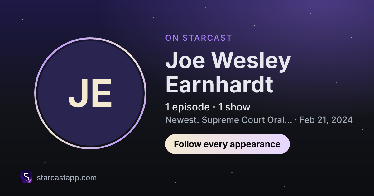 The preview card for Joe Wesley Earnhardt