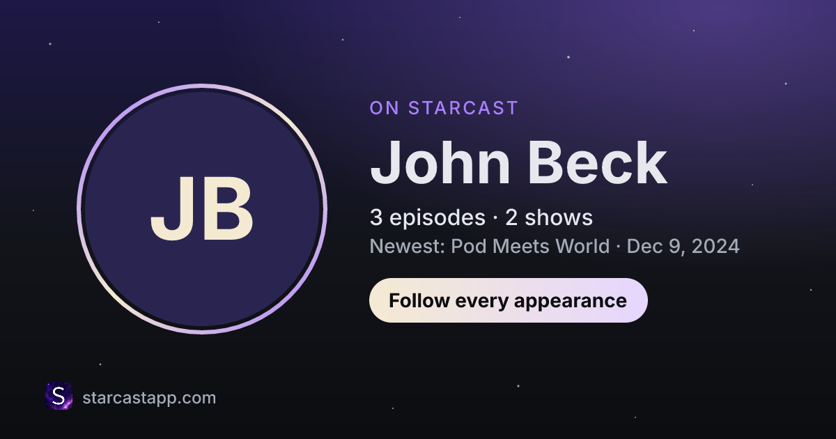 The preview card for John Beck
