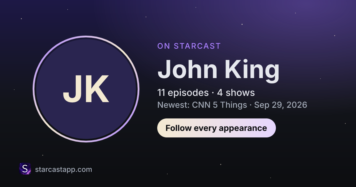 The preview card for John King