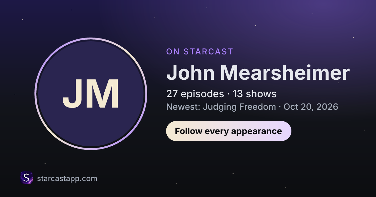 The preview card for John Mearsheimer