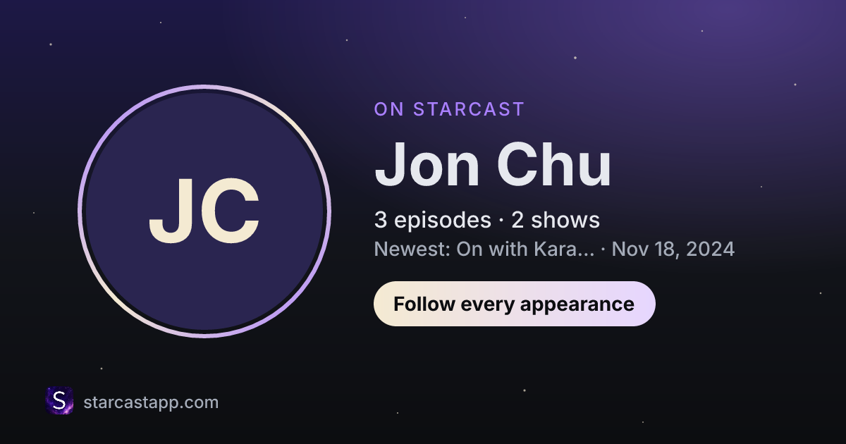The preview card for Jon Chu