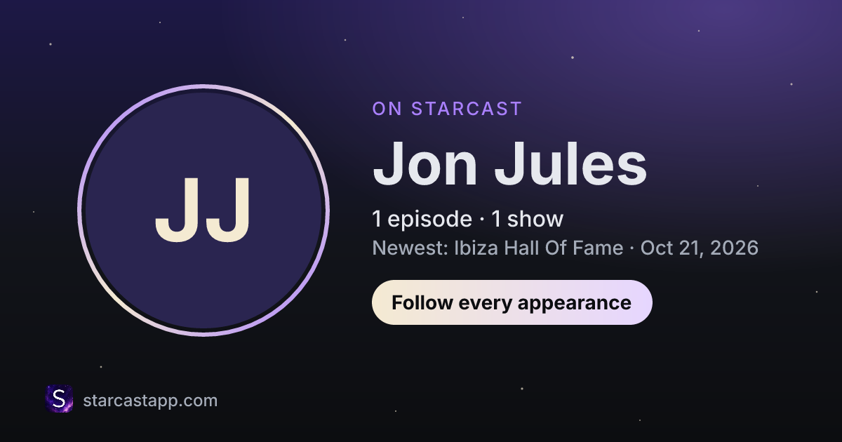 The preview card for Jon Jules