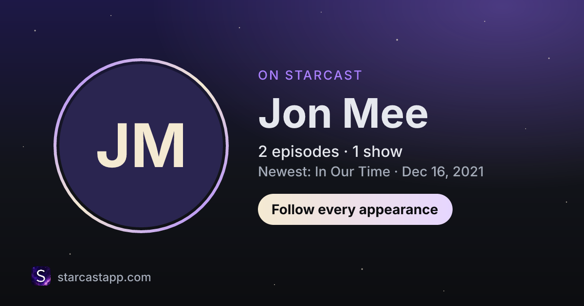The preview card for Jon Mee