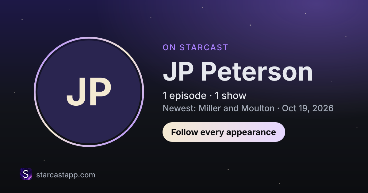 The preview card for JP Peterson