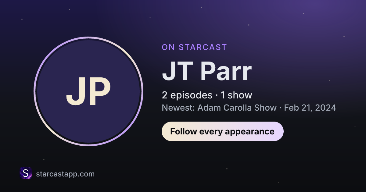 The preview card for JT Parr