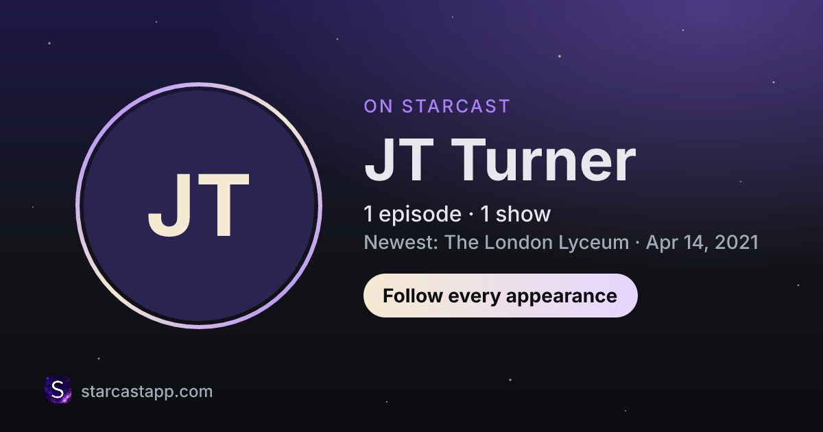 The preview card for JT Turner