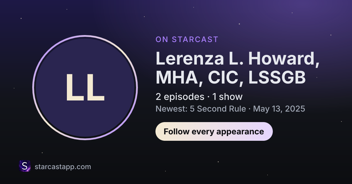 The preview card for Lerenza L. Howard, MHA, CIC, LSSGB
