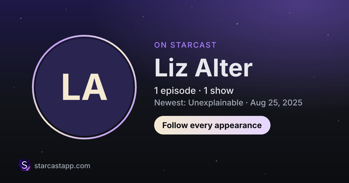 The preview card for Liz Alter