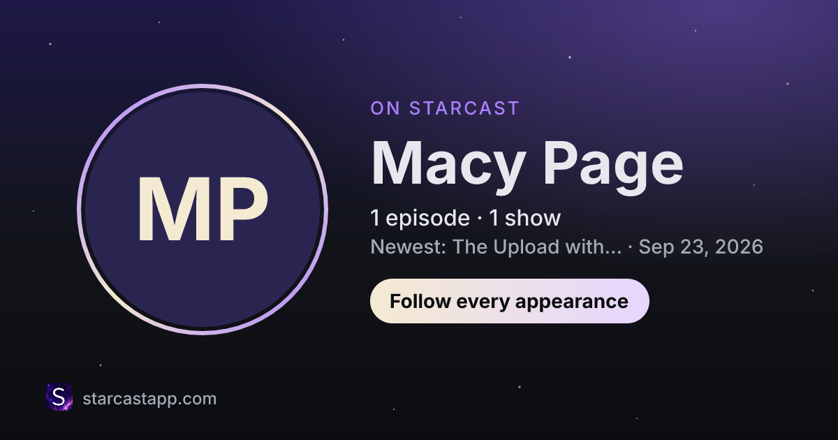 The preview card for Macy Page