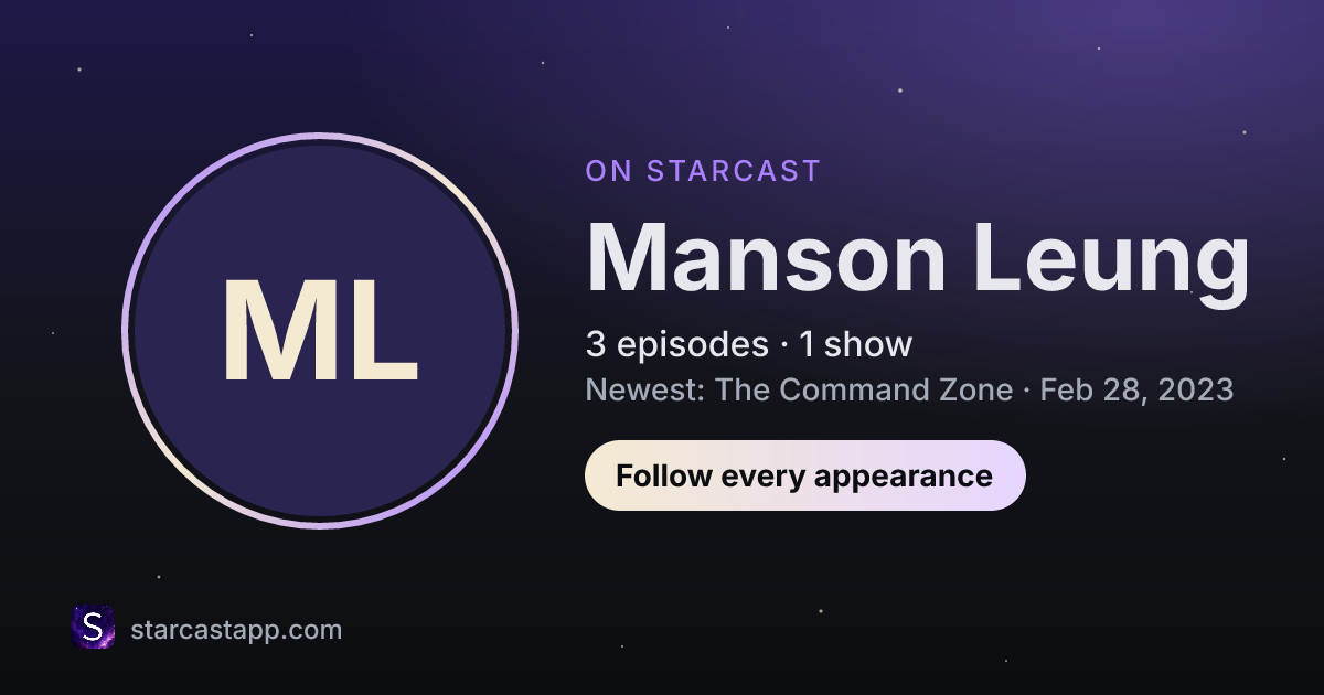 The preview card for Manson Leung