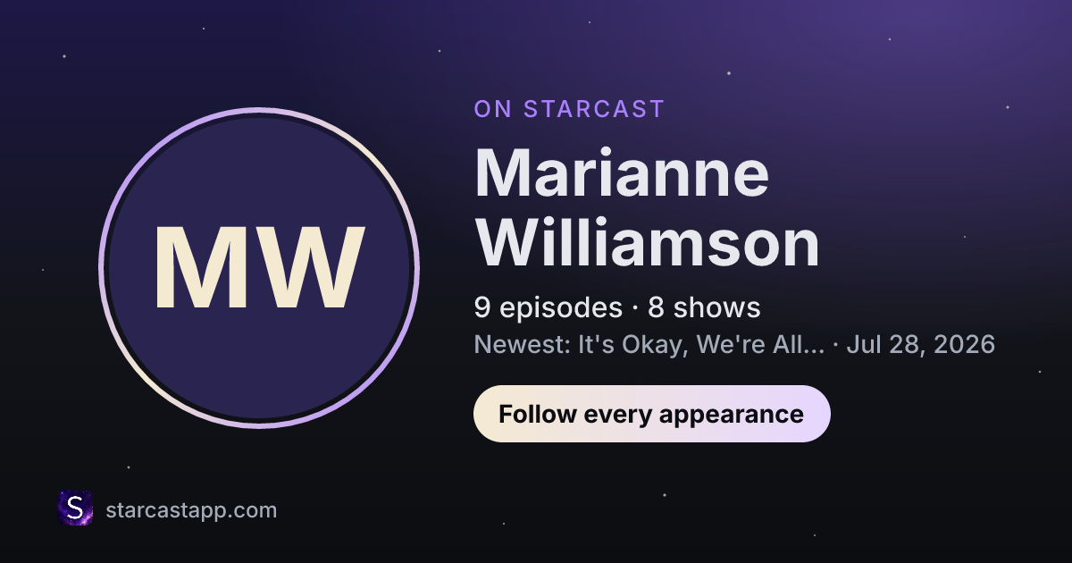 The preview card for Marianne Williamson