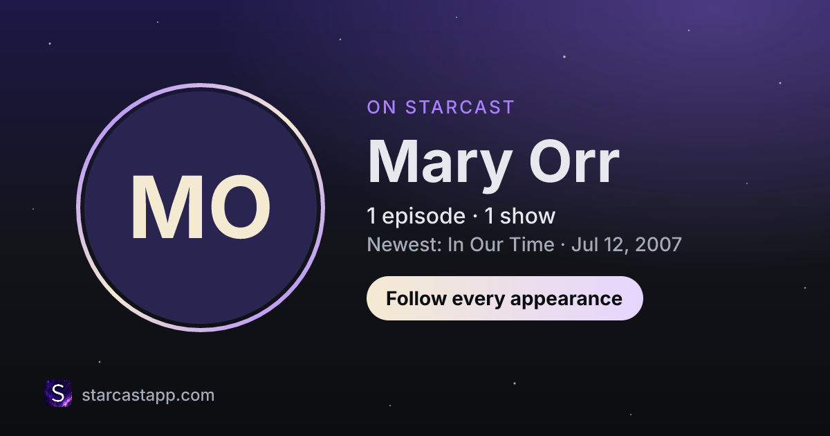 The preview card for Mary Orr