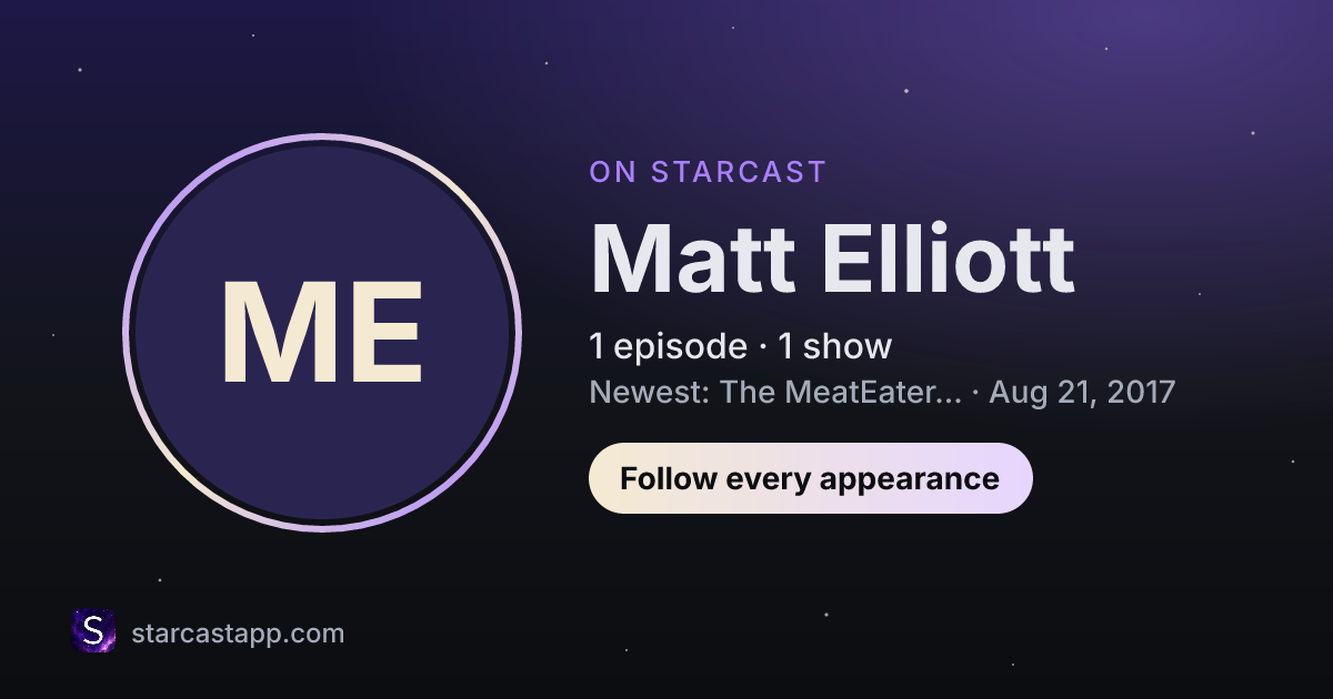 The preview card for Matt Elliott