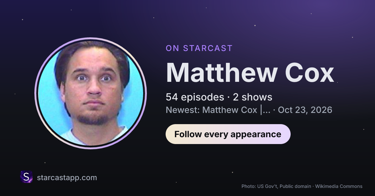 The preview card for Matthew Cox