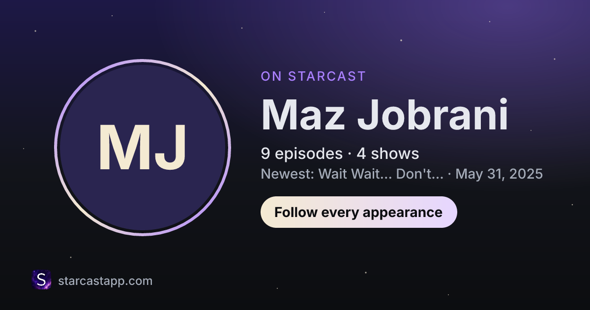 The preview card for Maz Jobrani