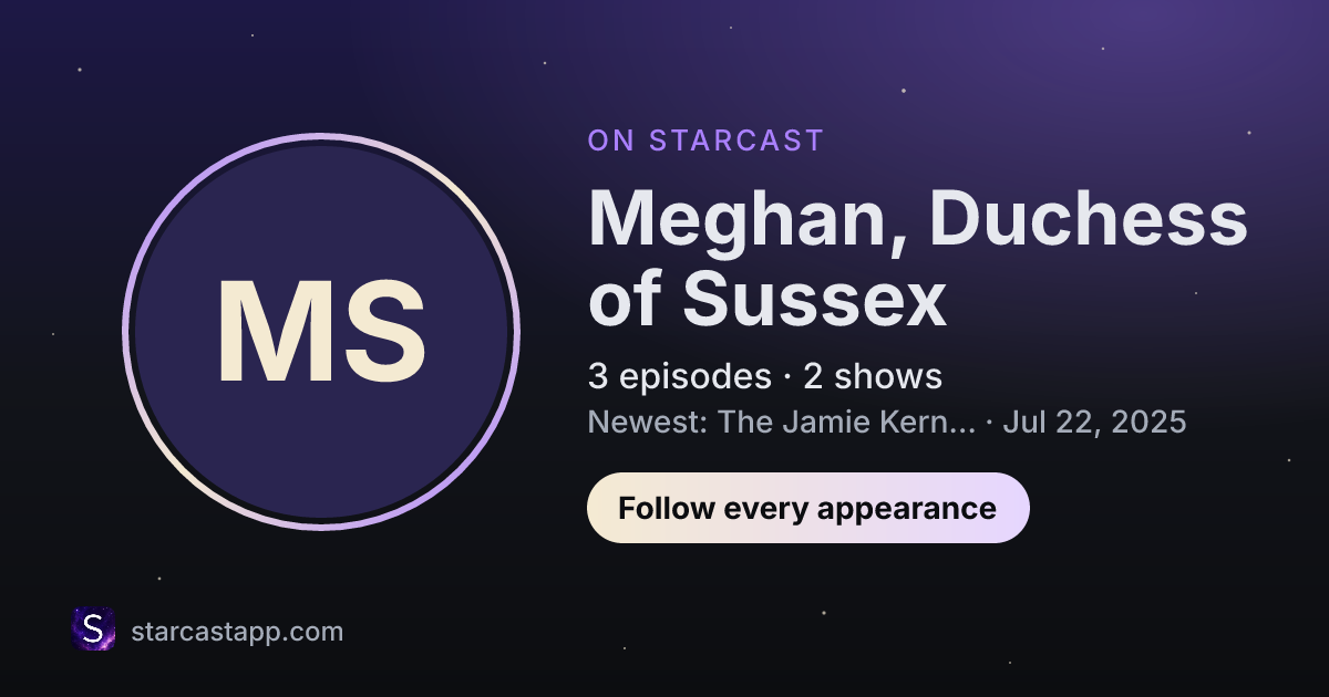 The preview card for Meghan, Duchess of Sussex
