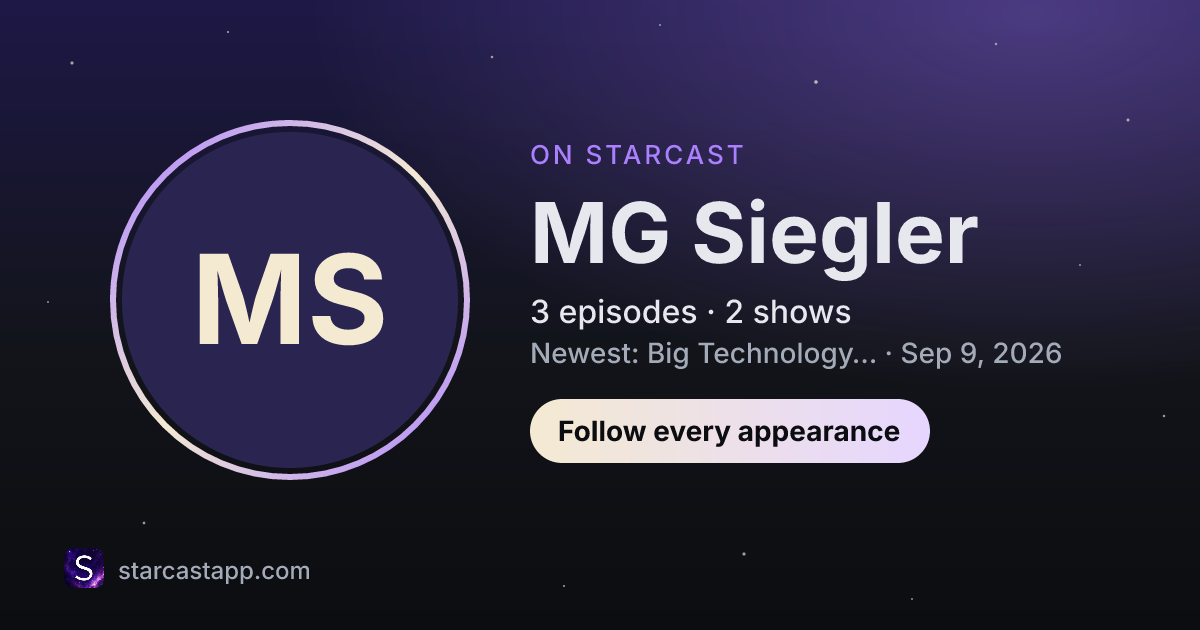 The preview card for MG Siegler