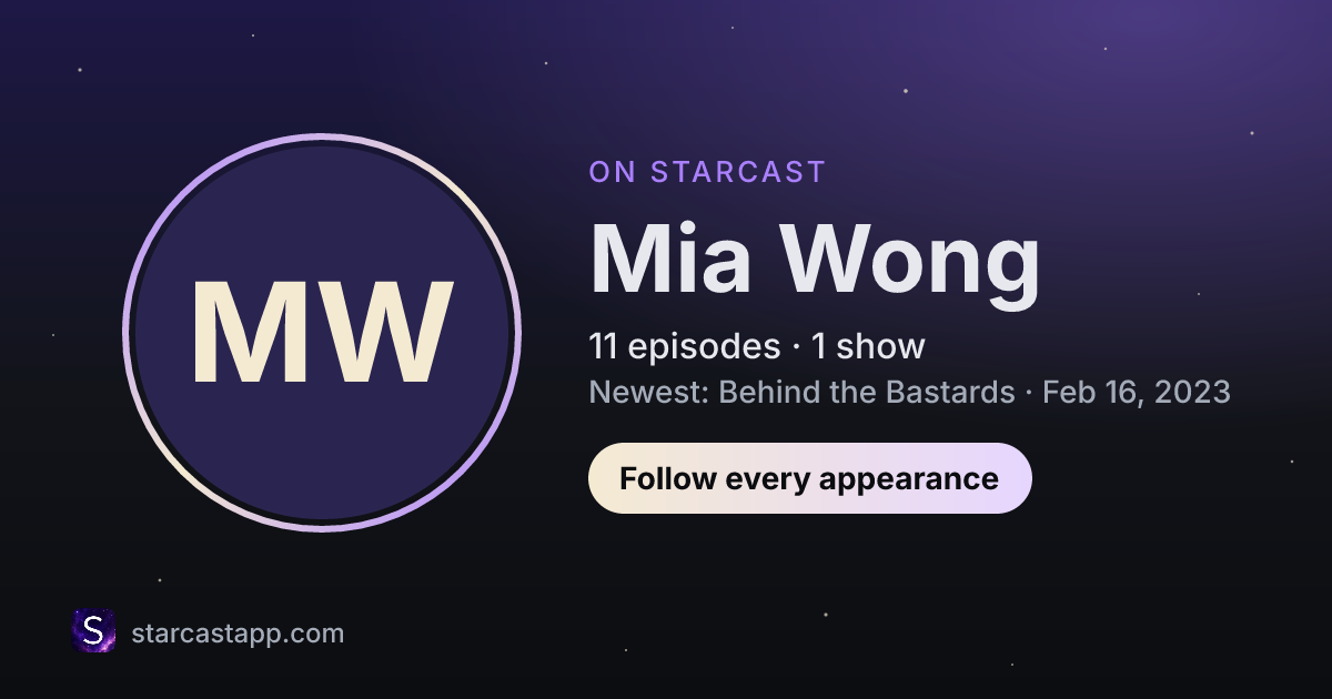 The preview card for Mia Wong