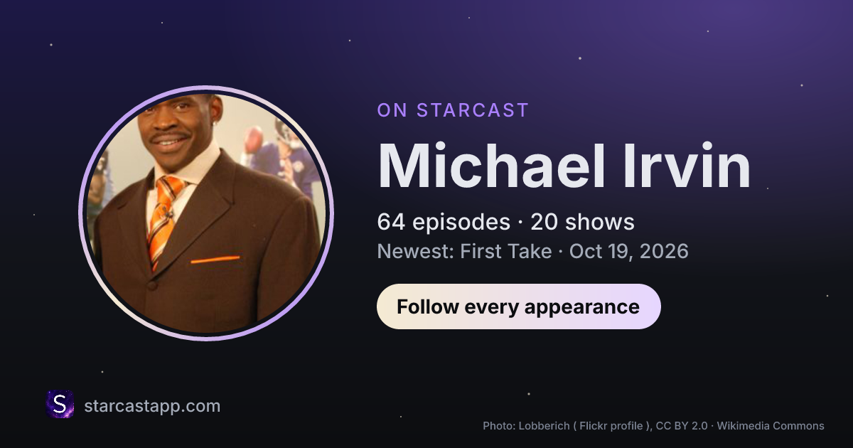 The preview card for Michael Irvin