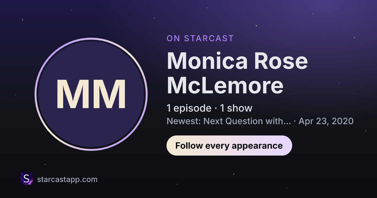 The preview card for Monica Rose McLemore