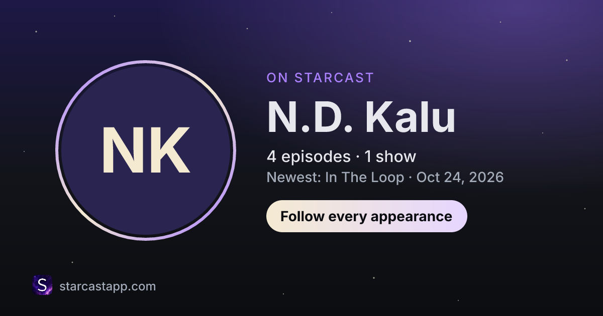 The preview card for N.D. Kalu