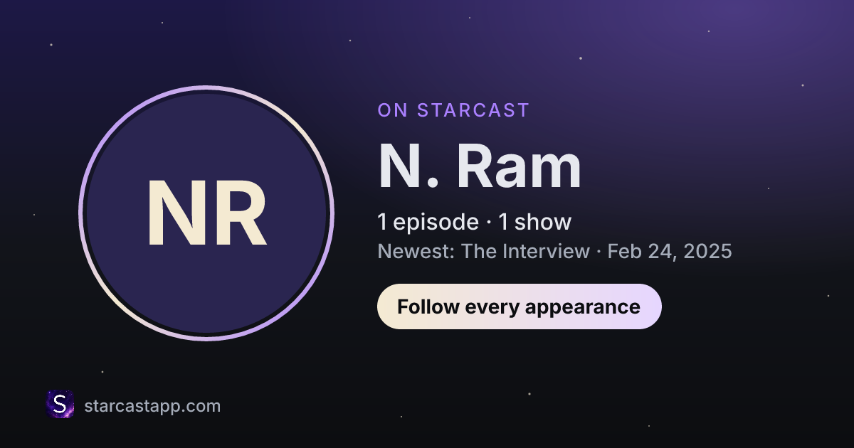 The preview card for N. Ram