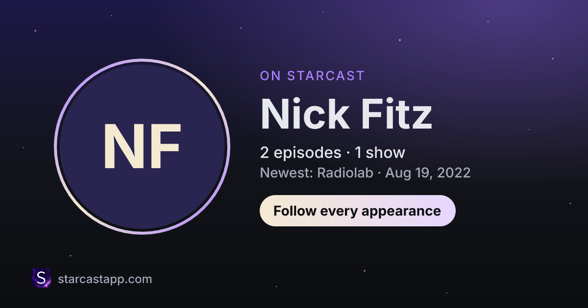 The preview card for Nick Fitz