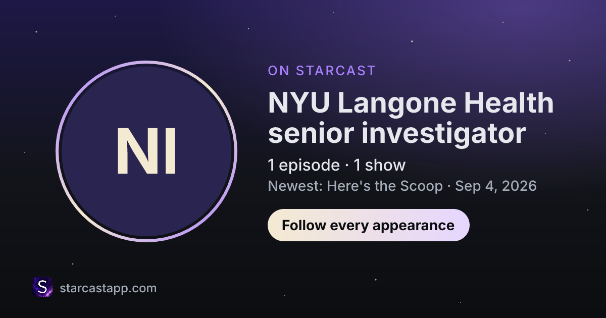The preview card for NYU Langone Health senior investigator