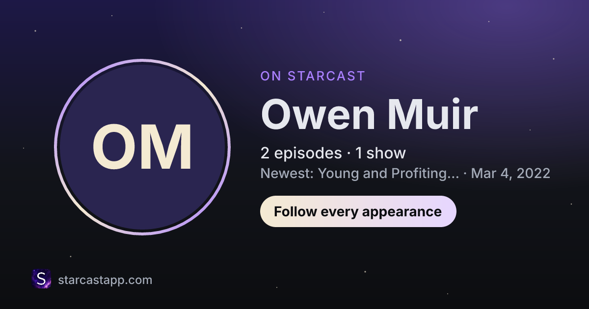 The preview card for Owen Muir