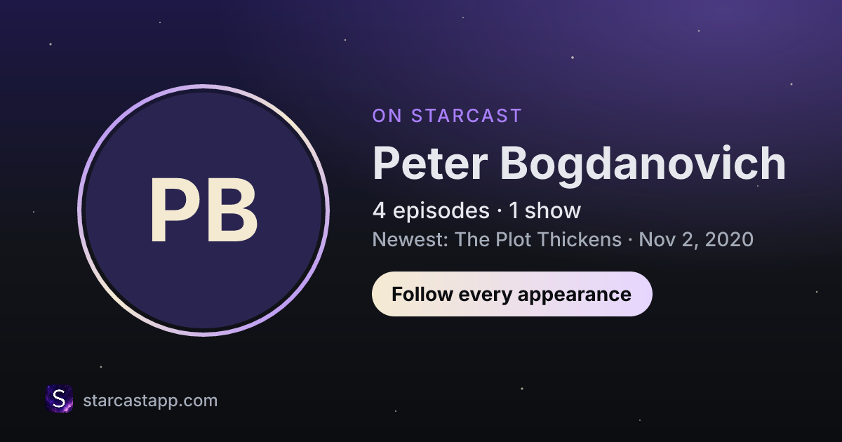 The preview card for Peter Bogdanovich