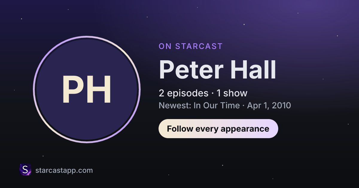 The preview card for Peter Hall