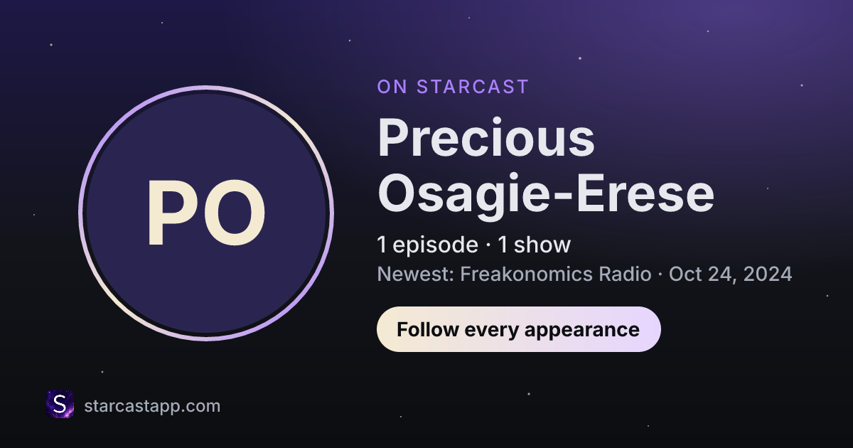 The preview card for Precious Osagie-Erese