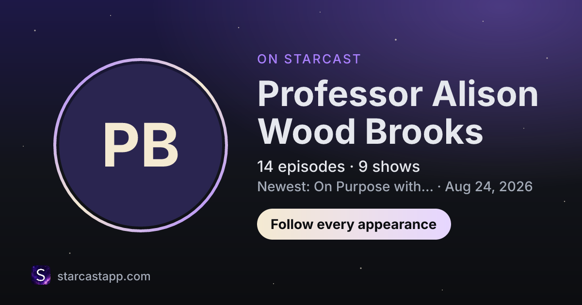 The preview card for Professor Alison Wood Brooks