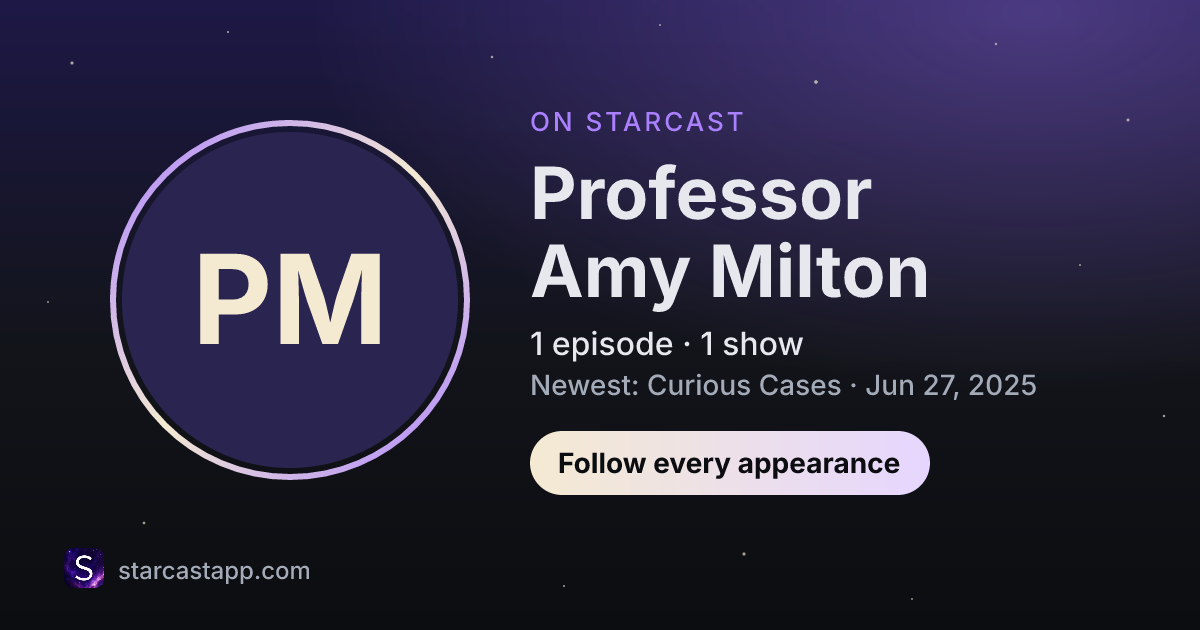 The preview card for Professor Amy Milton