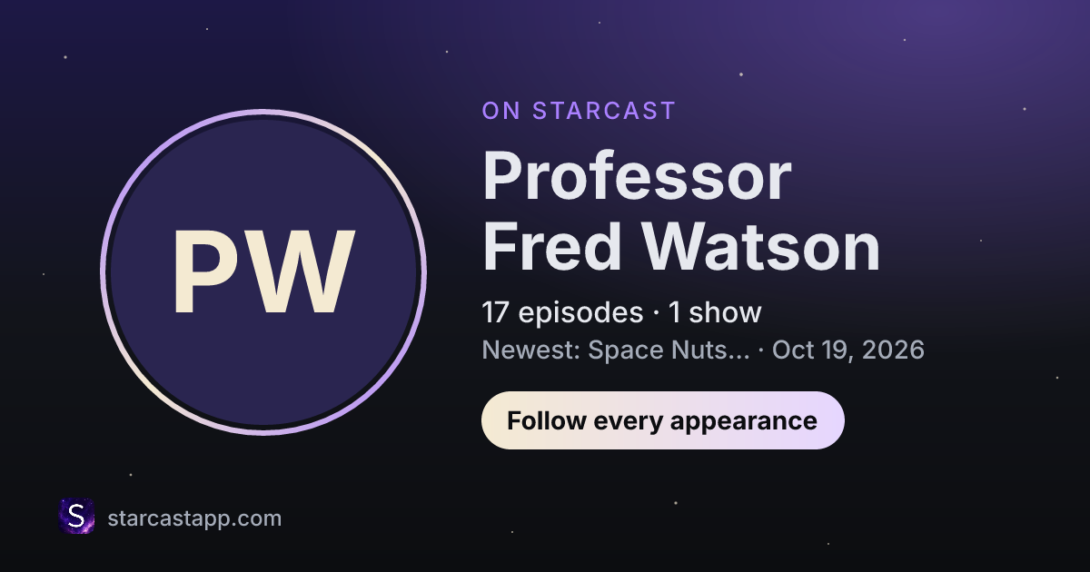 The preview card for Professor Fred Watson