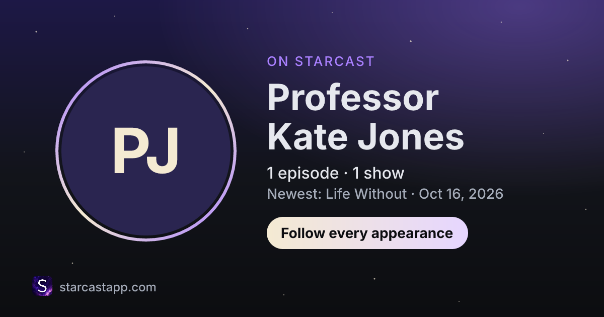 The preview card for Professor Kate Jones