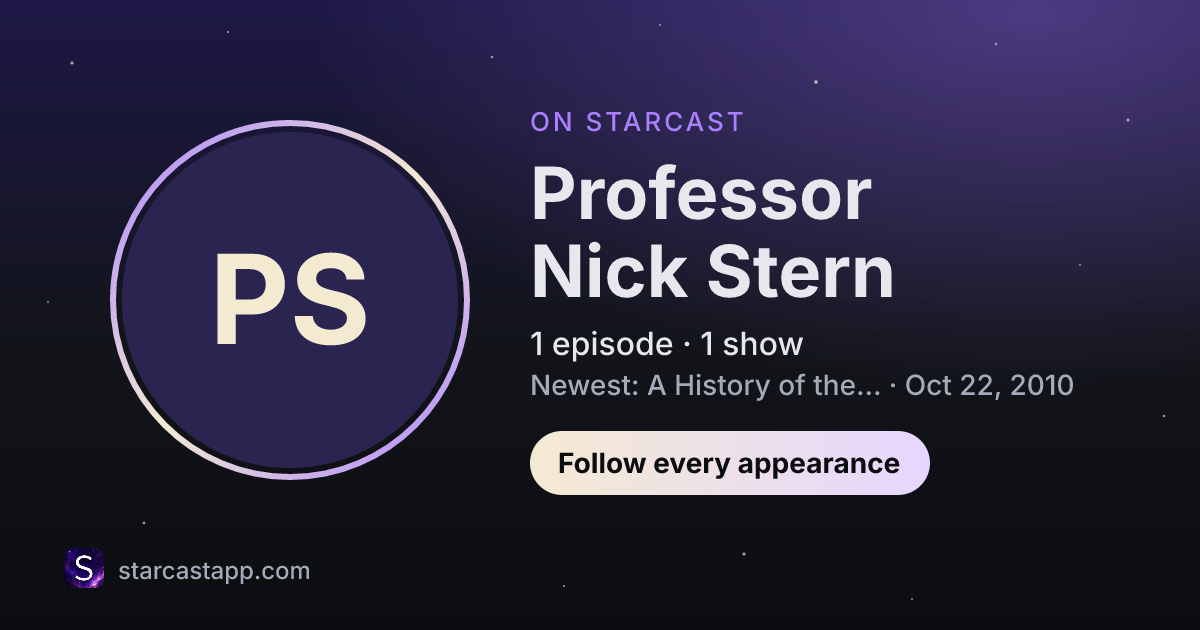 The preview card for Professor Nick Stern