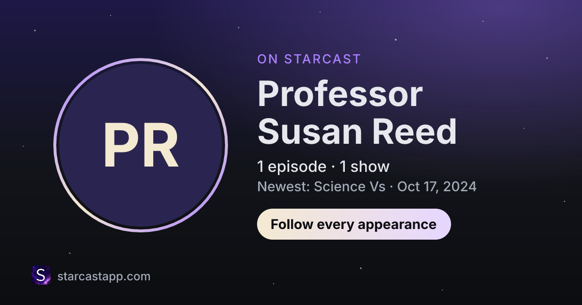 The preview card for Professor Susan Reed
