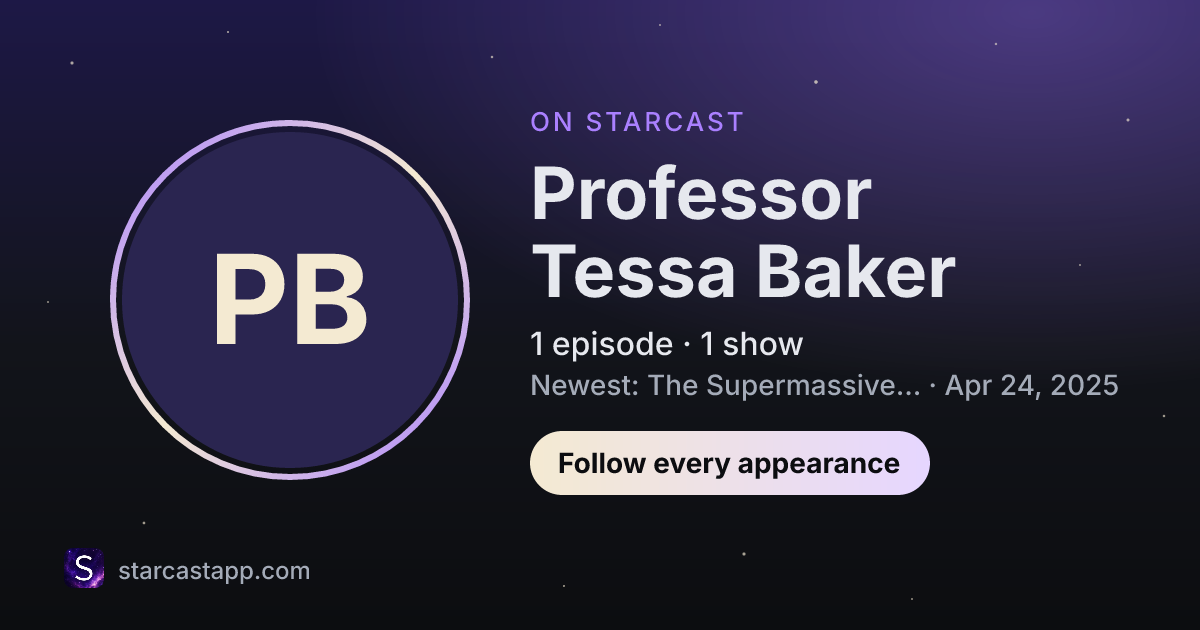 The preview card for Professor Tessa Baker