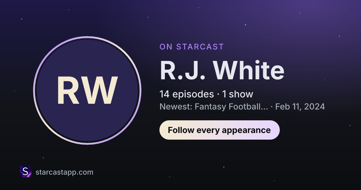The preview card for R.J. White