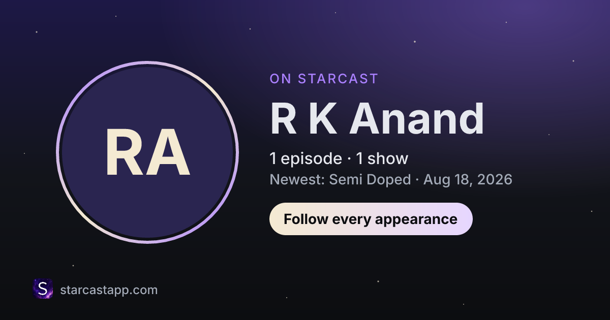 The preview card for R K Anand