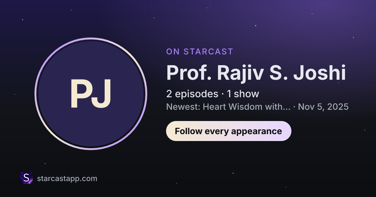 The preview card for Prof. Rajiv S. Joshi