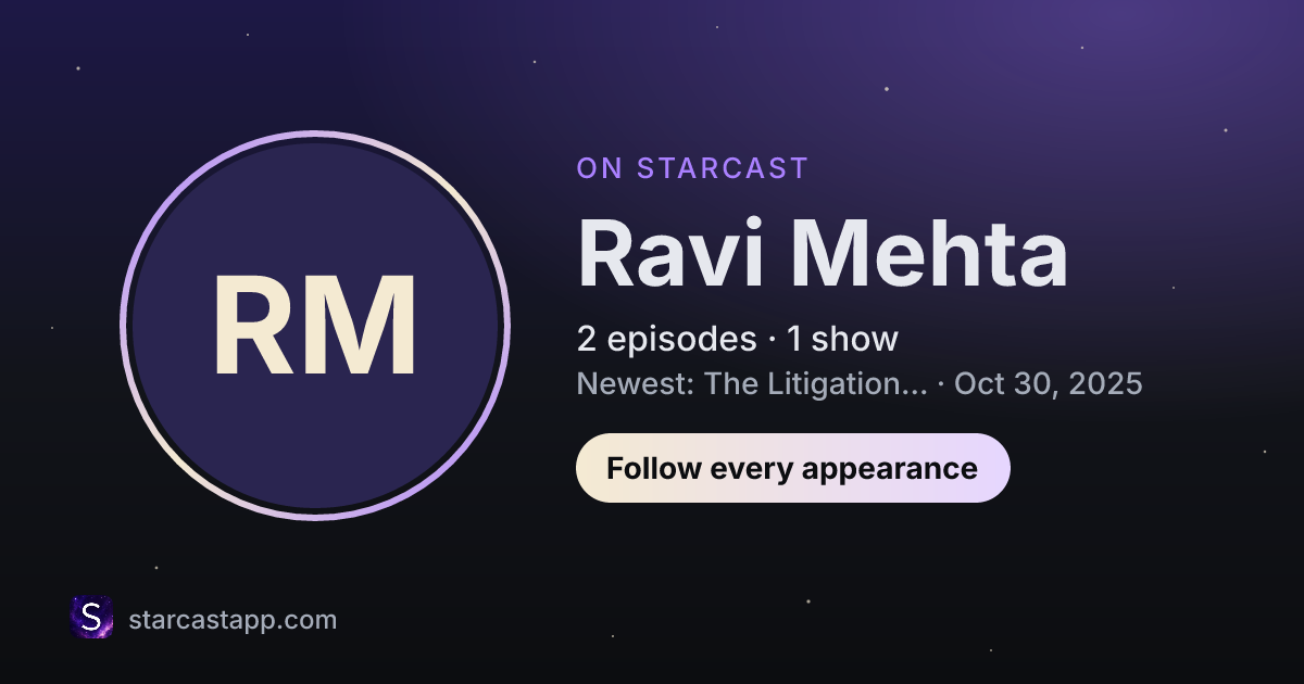 The preview card for Ravi Mehta