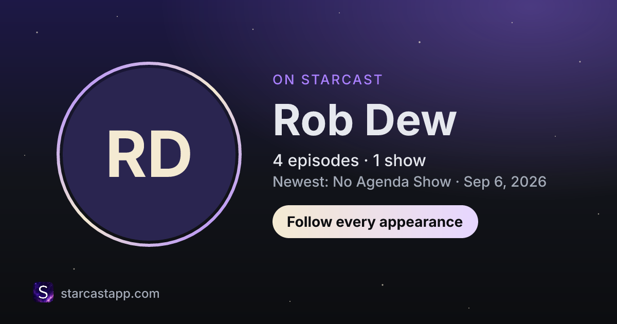 The preview card for Rob Dew