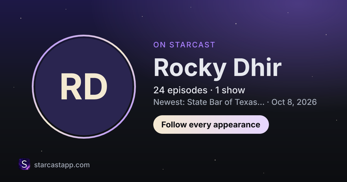The preview card for Rocky Dhir
